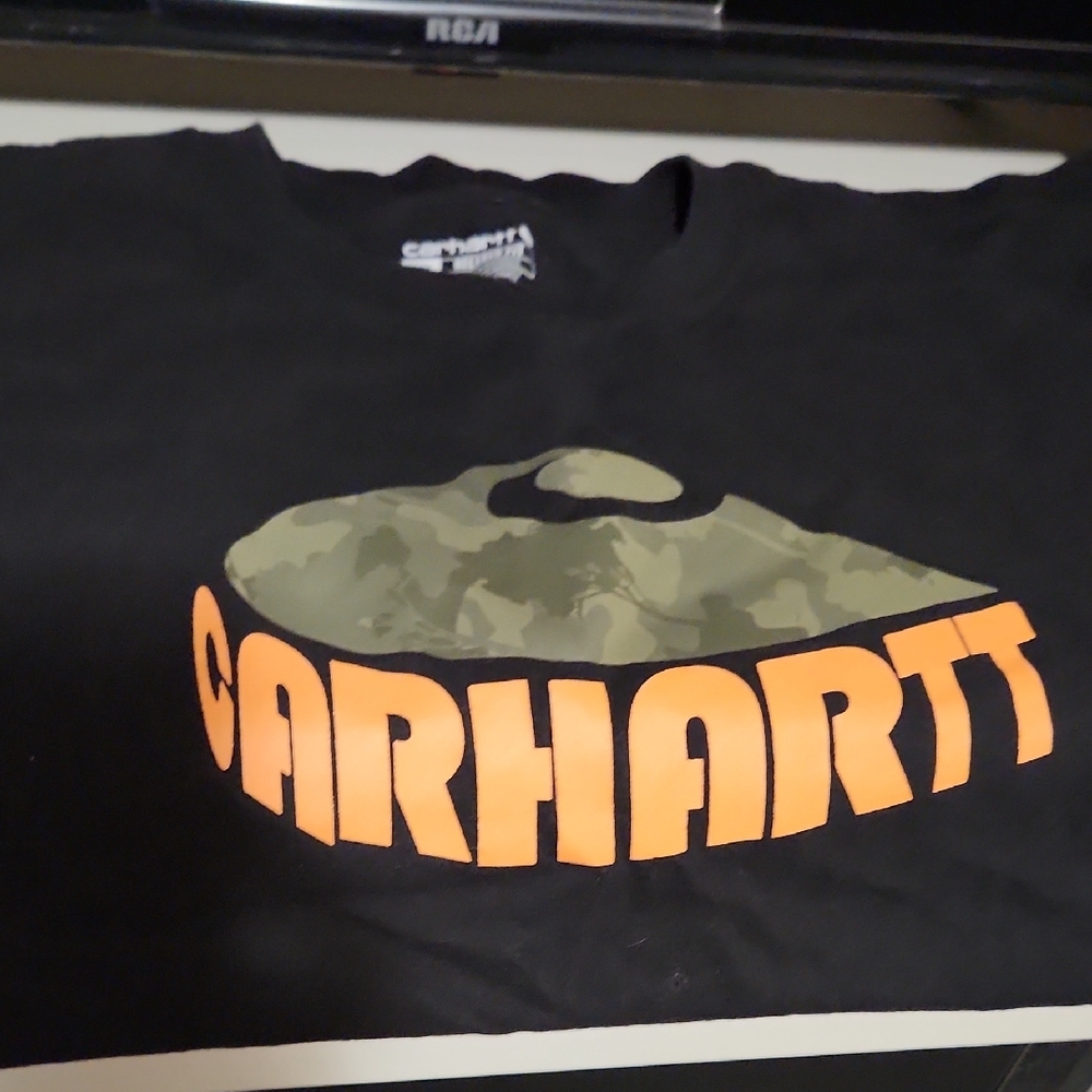 Carhartt Black T-Shirt with Camo Logo